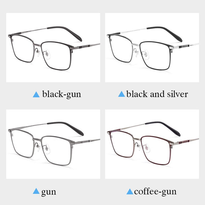 Hotochki Unisex Full Rim Square Titanium Frame Eyeglasses L1831 Full Rim Hotochki