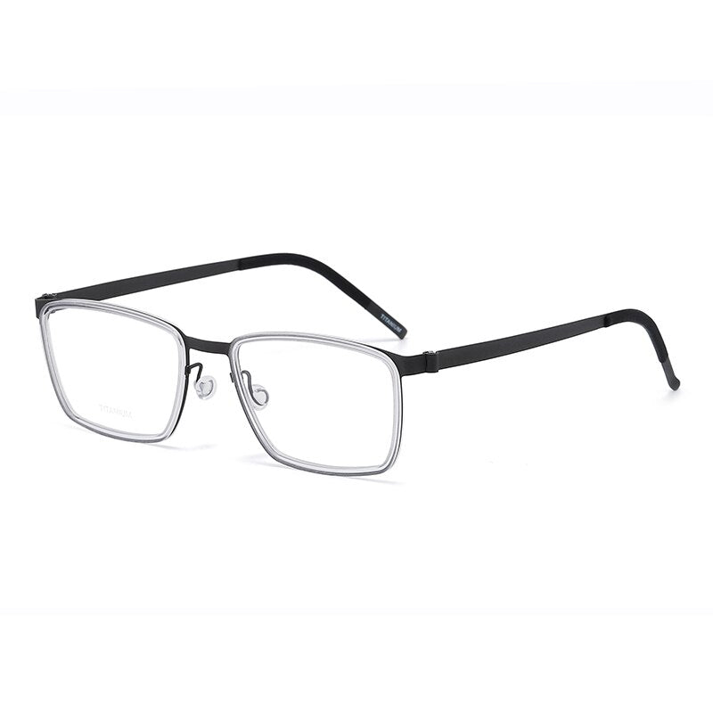 Zirosat Unisex Full Rim Square Titanium Acetate Eyeglasses 9711 Full Rim Zirosat transparent  
