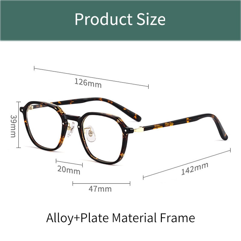 Yimaruili Unisex Full Rim Small Oval Acetate Alloy Eyeglasses KBT98C51 Full Rim Yimaruili Eyeglasses