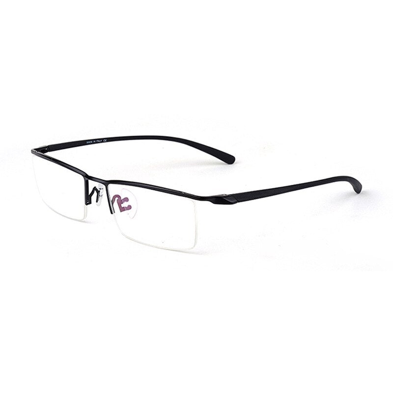 Hdcrafter Men's Semi Rim Square Titanium Eyeglasses P8190 Semi Rim Hdcrafter Eyeglasses