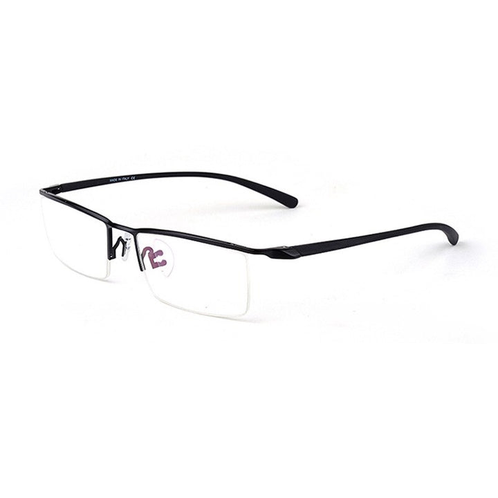 Hdcrafter Men's Semi Rim Square Titanium Eyeglasses P8190 Semi Rim Hdcrafter Eyeglasses