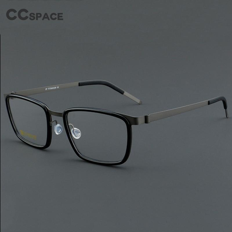 CCspace Unisex Full Rim Square Acetate Titanium Eyeglasses 55023 Full Rim CCspace
