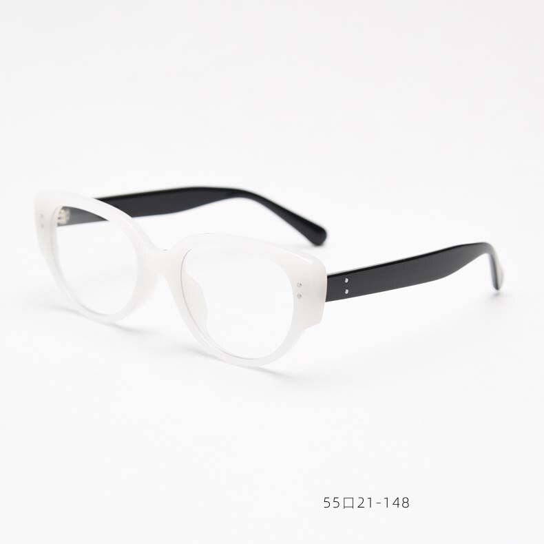 CCspace Unisex Full Rim Square Cat Eye Tr 90 Titanium Eyeglasses 54967 Full Rim CCspace ClearBlack China