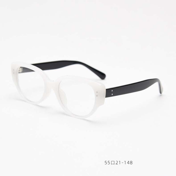 CCspace Unisex Full Rim Square Cat Eye Tr 90 Titanium Eyeglasses 54967 Full Rim CCspace ClearBlack China