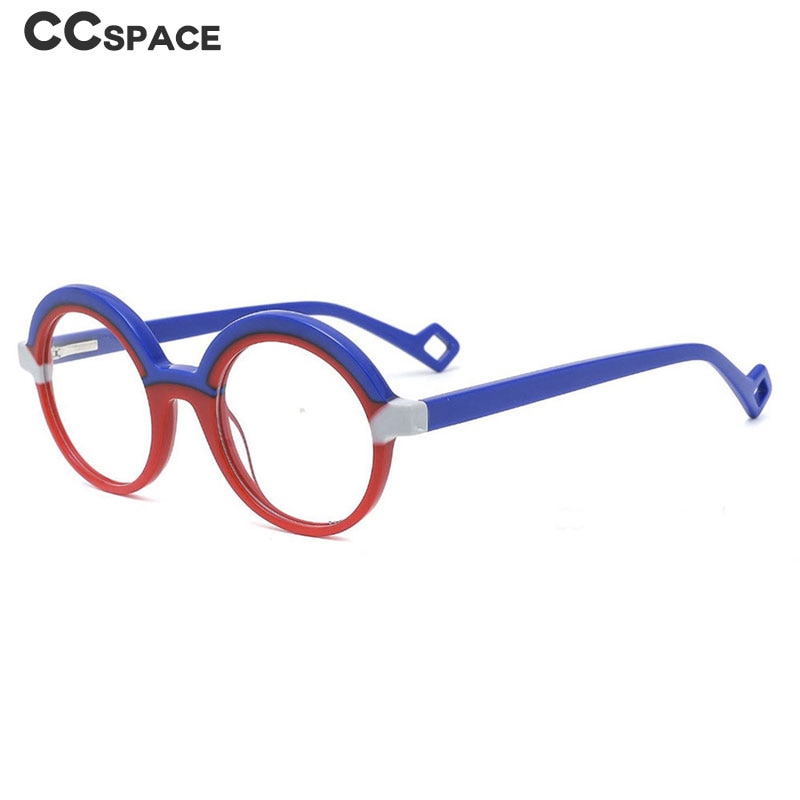 CCSpace Children's Unisex Full Rim Round Acetate Eyeglasses 55671 Full Rim CCspace   