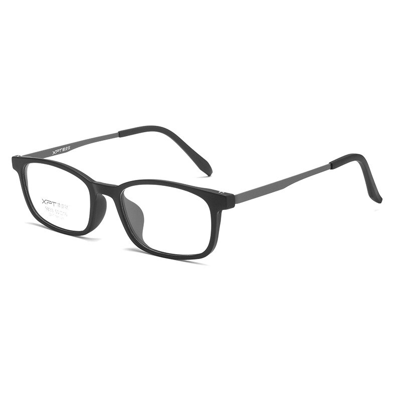 Yimaruili Unisex Full Rim Small Square Tr 90 Titanium Eyeglasses 9833XP Full Rim Yimaruili Eyeglasses Black Gray