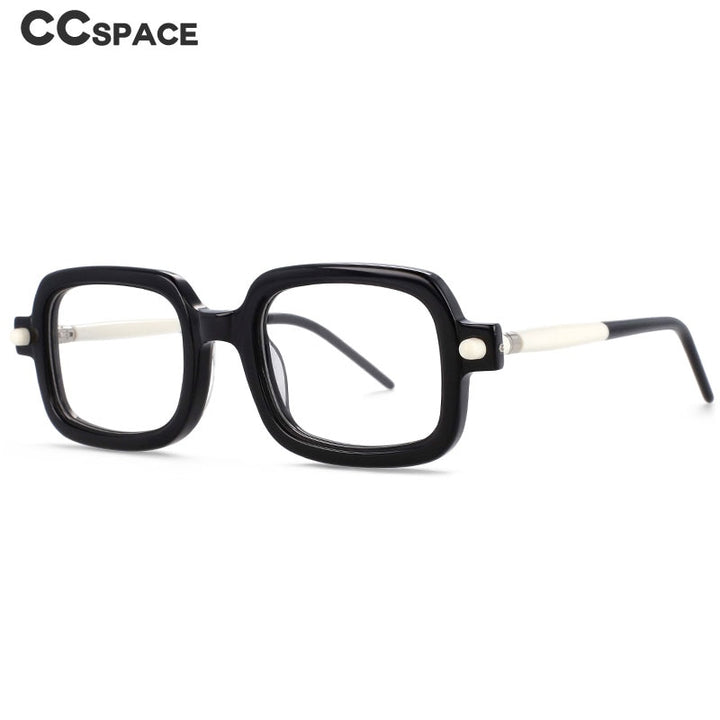 CCspace Unisex Full Rim Square Acetate Frame Eyeglasses 54163 Full Rim CCspace