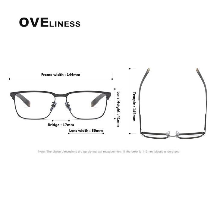 Oveliness Unisex Full Rim Square Acetate Titanium Eyeglasses Lsa104 Full Rim Oveliness