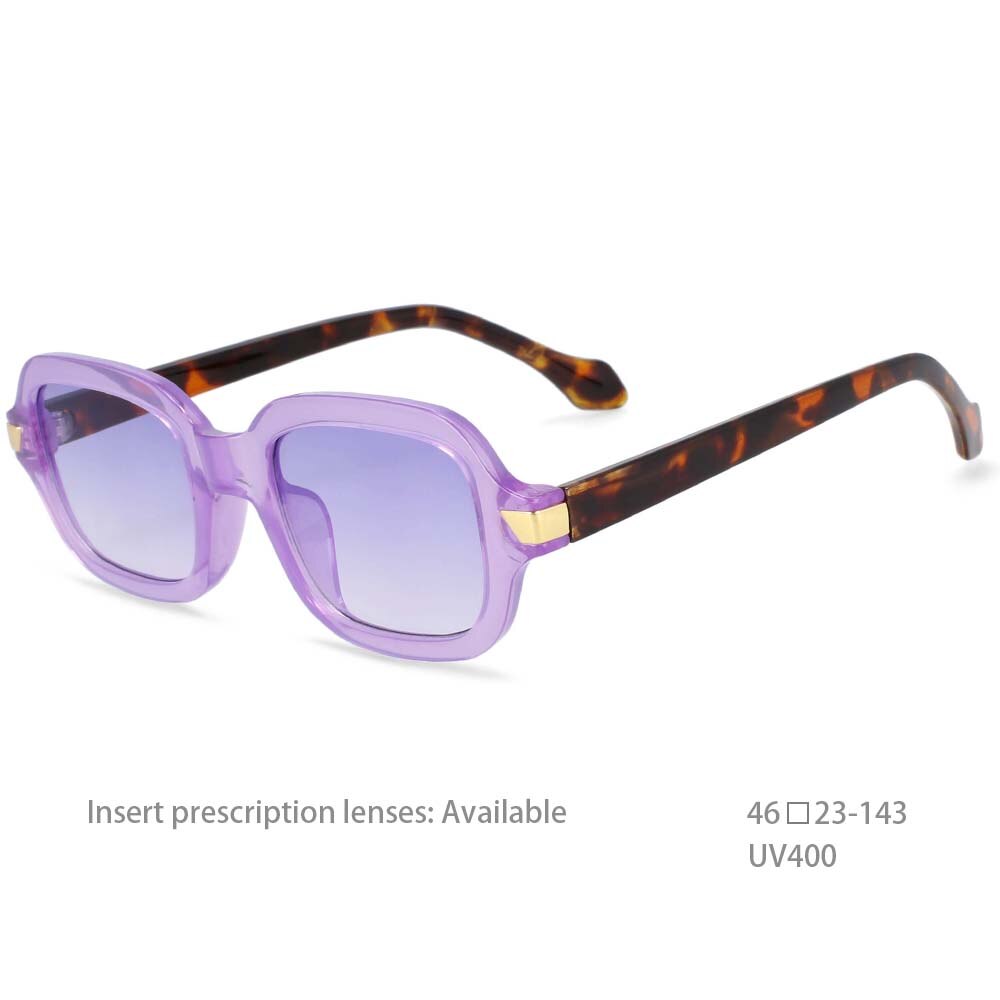 CCspace Unisex Full Rim Square Resin Alloy Frame Punk Sunglasses 54401 Sunglasses CCspace Sunglasses Purple China as pictuer