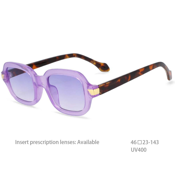 CCspace Unisex Full Rim Square Resin Alloy Frame Punk Sunglasses 54401 Sunglasses CCspace Sunglasses Purple China as pictuer