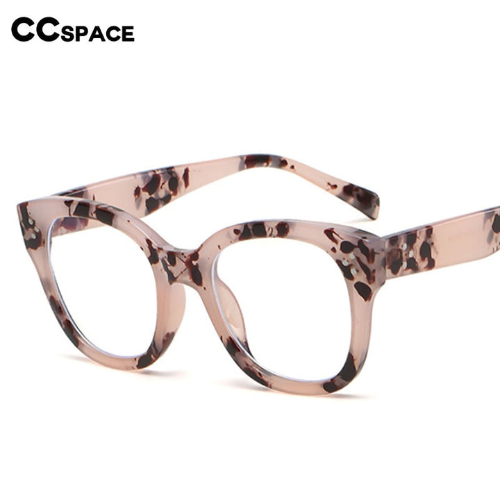 CCspace Unisex Full Rim Square Acetate Alloy Rivet Frame Eyeglasses 54152 Full Rim CCspace