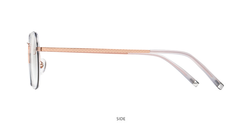 Reven Jate Unisex Full Rim Round Square Acetate Titanium Frame Eyeglasses R2322 Full Rim Reven Jate