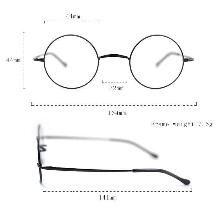 Hdcrafter Unisex Full Rim Round Titanium Eyeglasses Full Rim Hdcrafter Eyeglasses