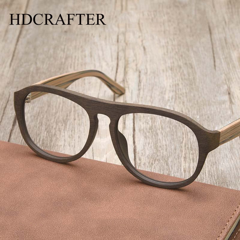 Hdcrafter Unisex Full Rim Square Bamboo Wood Eyeglasses Ta25912 Full Rim Hdcrafter Eyeglasses   