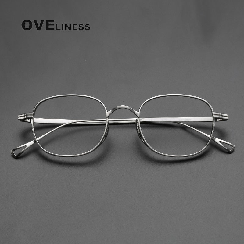 Oveliness Unisex Full Rim Round Titanium Eyeglasses 10518s Full Rim Oveliness Silver