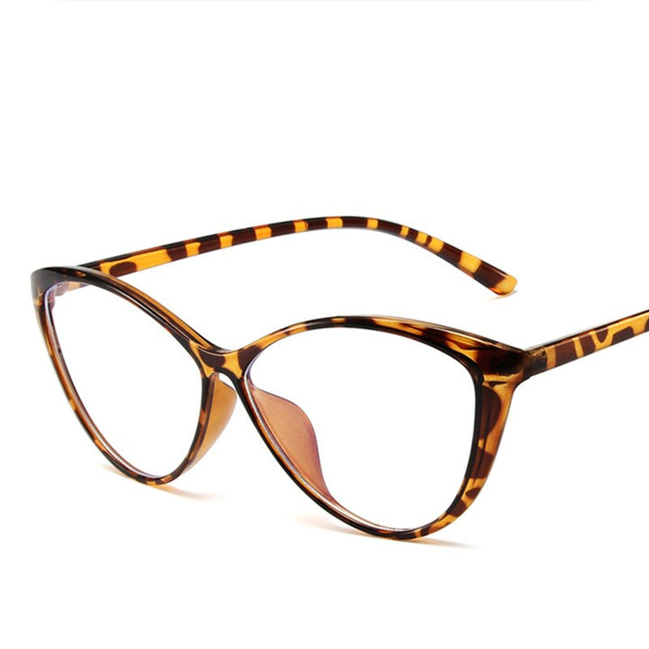 CCspace Unisex Full Rim Cat Eye Tr 90 Eyeglasses 55533 Full Rim CCspace China Leopard