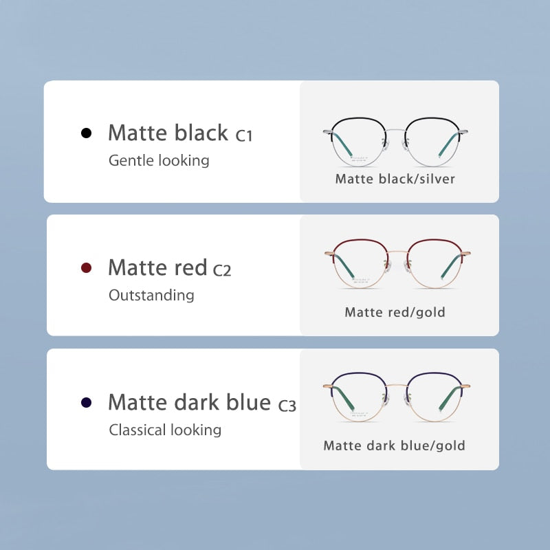 Reven Jate Unisex Full Rim Round Acetate Titanium Frame Eyeglasses YJ2039 Full Rim Reven Jate