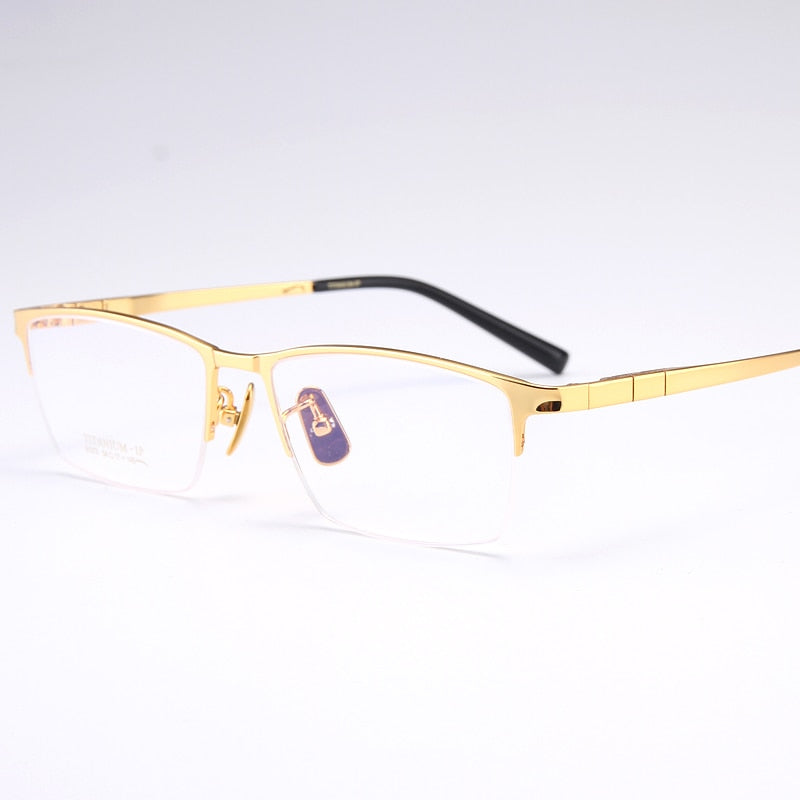 Bclear Men's Semi Rim Square Titanium Eyeglasses My91075 Semi Rim Bclear
