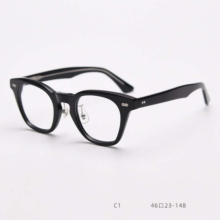 CCspace Unisex Full Rim Square Acetate Fiber Eyeglasses 55683 Full Rim CCspace Black China