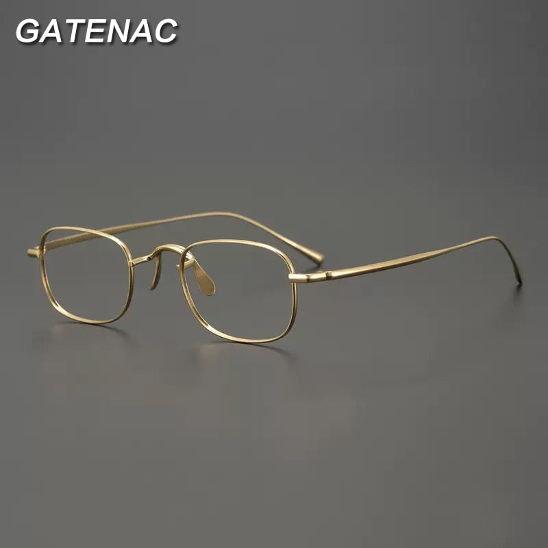 Gatenac Unisex Full Rim Square Titanium Eyeglasses Gxyj909 Full Rim Gatenac