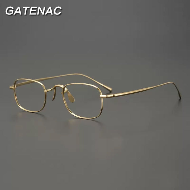 Gatenac Unisex Full Rim Square Titanium Eyeglasses Gxyj909 Full Rim Gatenac