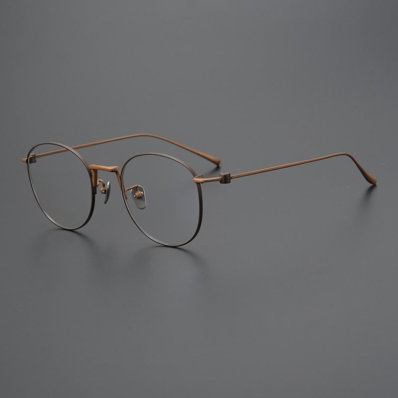 Gatenac Unisex Full Rim Round Square Titanium Eyeglasses Gxyj917 Full Rim Gatenac