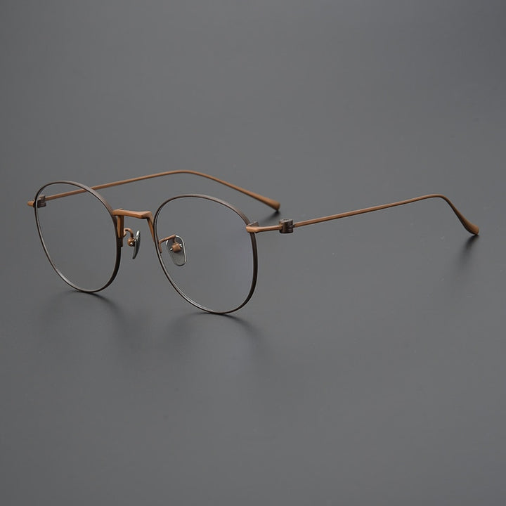 Gatenac Unisex Full Rim Round Square Titanium Eyeglasses Gxyj917 Full Rim Gatenac