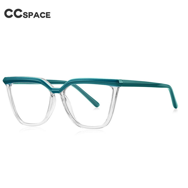 CCspace Unisex Full Rim Square Cat Eye Tr 90 Titanium Eyeglasses 54423 Full Rim CCspace