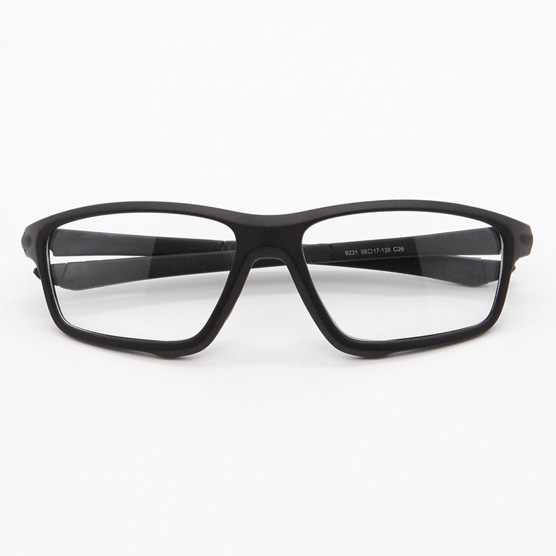 Bclear Unisex Full Rim Irregular Square Tr 90 Titanium Sport Eyeglasses 9231 Full Rim Bclear Matte black
