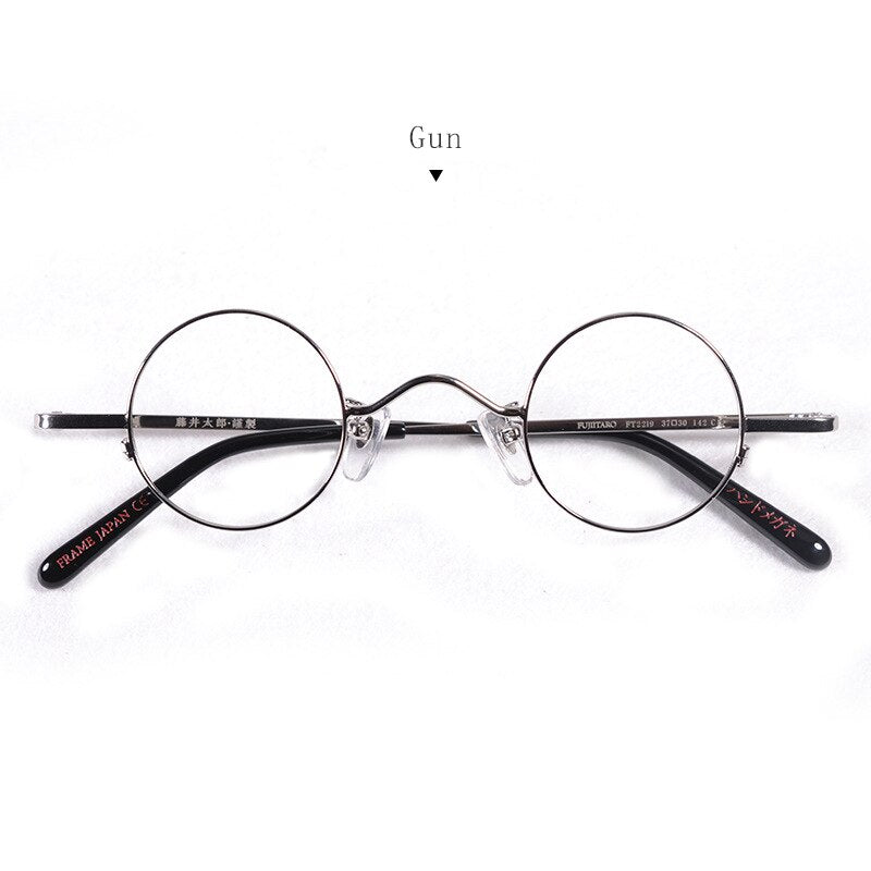 Hdcrafter Unisex Full Rim Round Titanium Alloy Eyeglasses Ft2219 Full Rim Hdcrafter Eyeglasses Gun