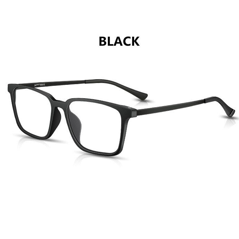 Handoer Unisex Full Rim Square Tr 90 Titanium Hyperopic Photochromic +175 To +325 Reading Glasses 9822-1 Reading Glasses Handoer +175 BLACK