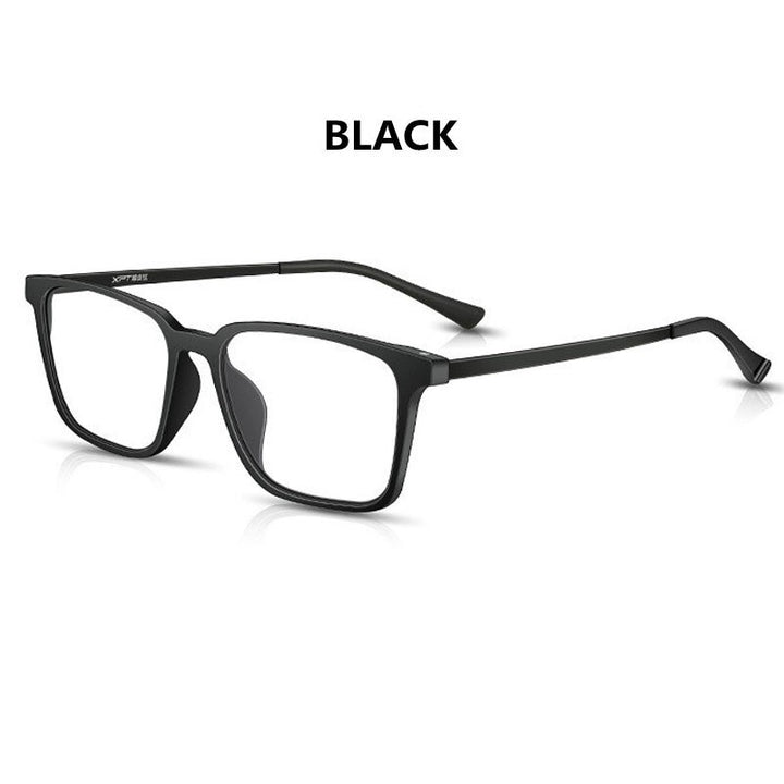 Handoer Unisex Full Rim Square Tr 90 Titanium Hyperopic +350 to +600 Photochromic Reading Glasses 9822-1 Reading Glasses Handoer +350 BLACK