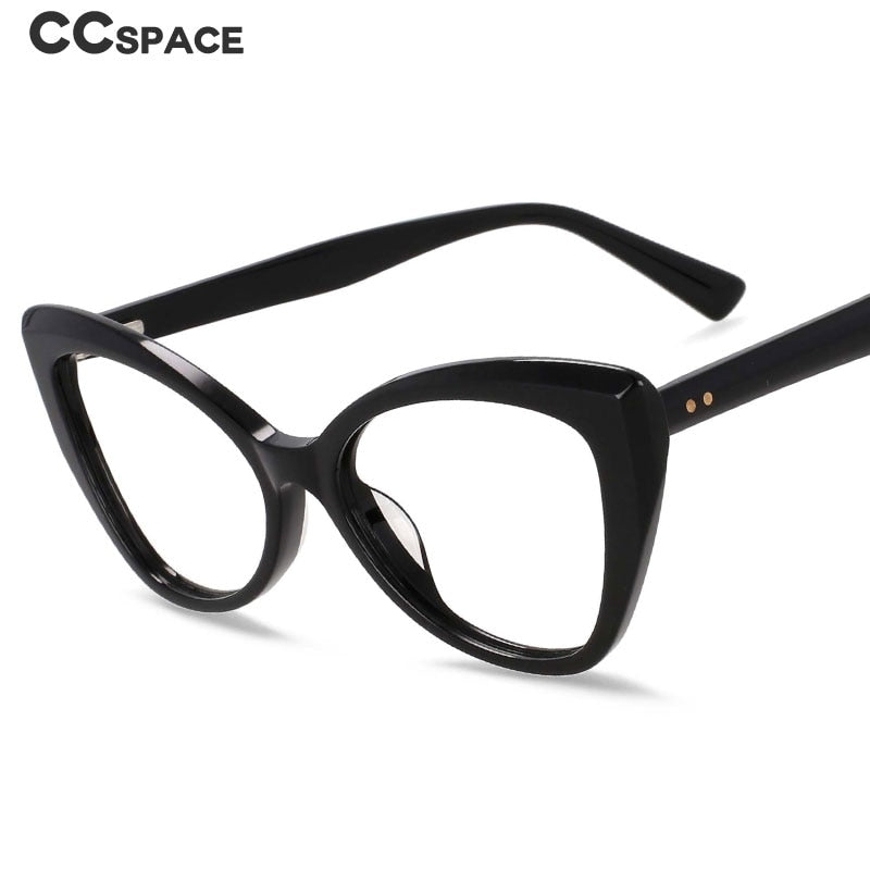 CCspace Women's Full Rim Square Cat Eye Acetate Eyeglasses 55032 Full Rim CCspace
