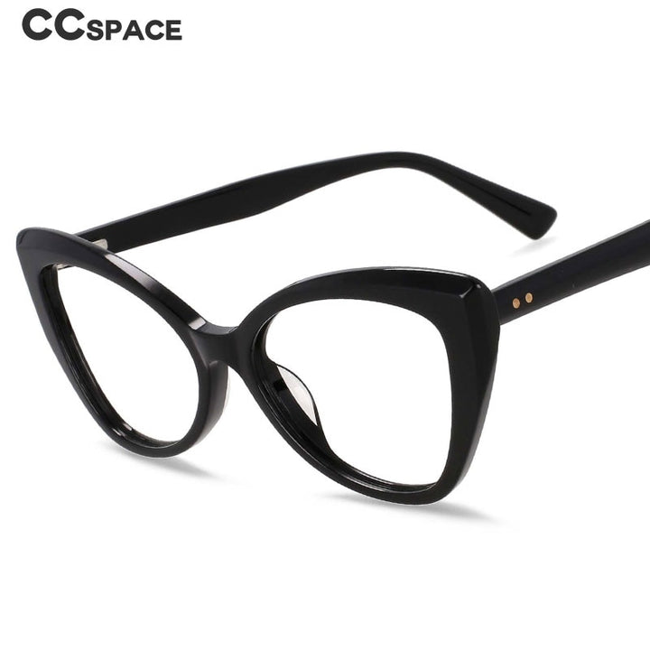 CCspace Women's Full Rim Square Cat Eye Acetate Eyeglasses 55032 Full Rim CCspace