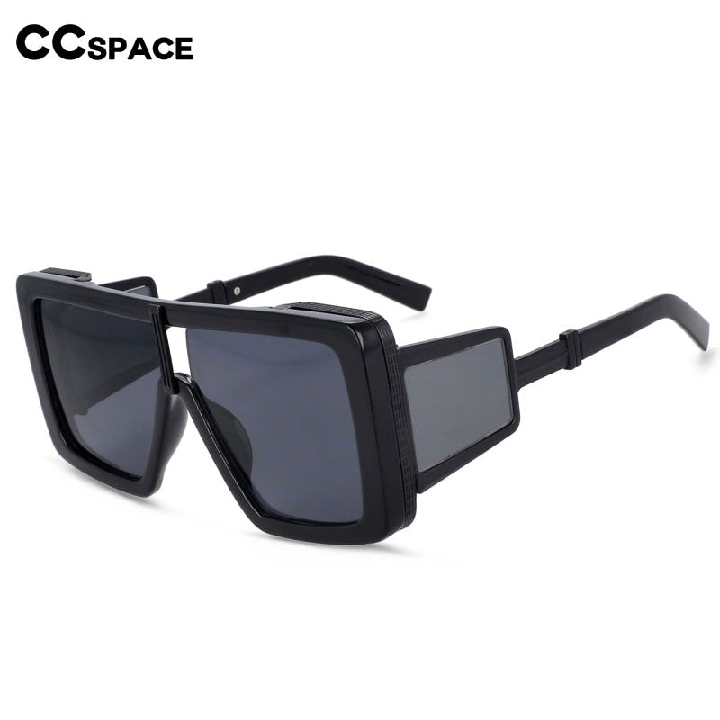 CCspace Women's Full Rim Oversized Square Resin Double Bridge Frame Sunglasses 54222 Sunglasses CCspace Sunglasses