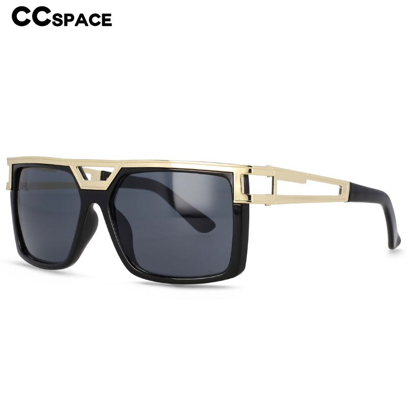CCspace Men's Full Rim Large Rectangular Double Bridge Acetate Frame Sunglasses 54598 Sunglasses CCspace Sunglasses