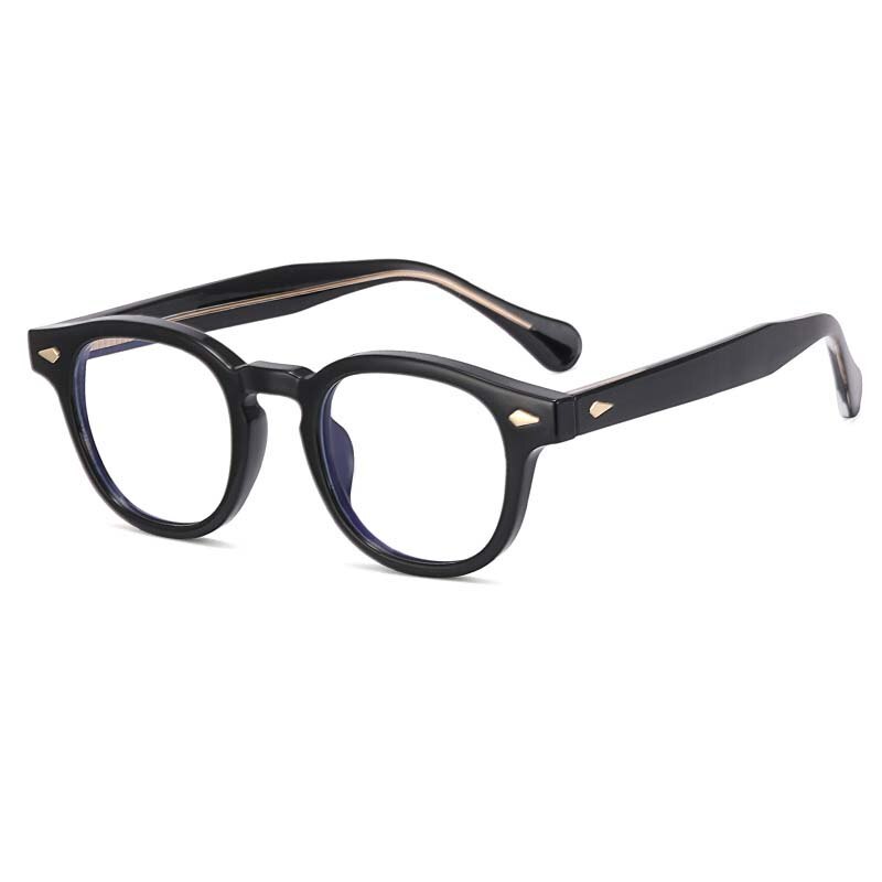 CCspace Unisex Full Rim Round Square Tr 90 Titanium Eyeglasses 54962 Full Rim CCspace China BlackGold