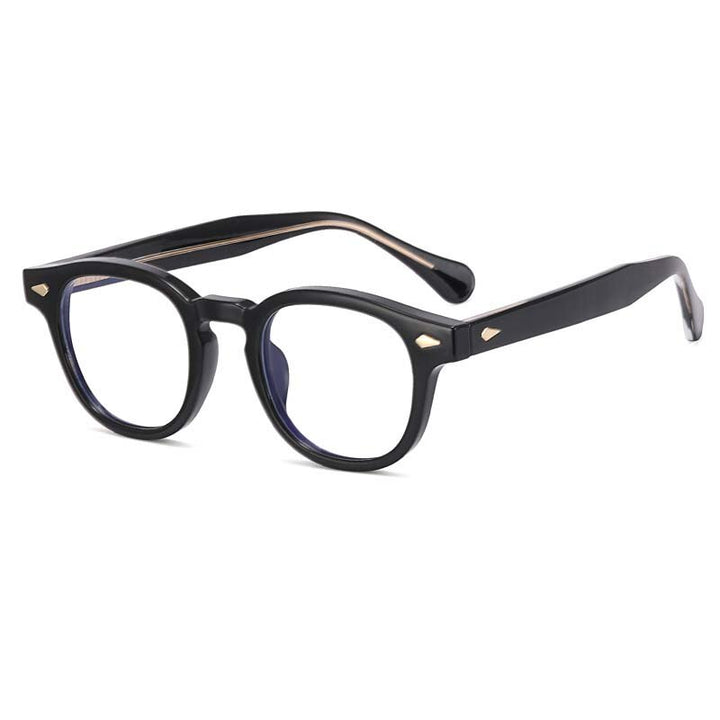 CCspace Unisex Full Rim Round Square Tr 90 Titanium Eyeglasses 54962 Full Rim CCspace China BlackGold