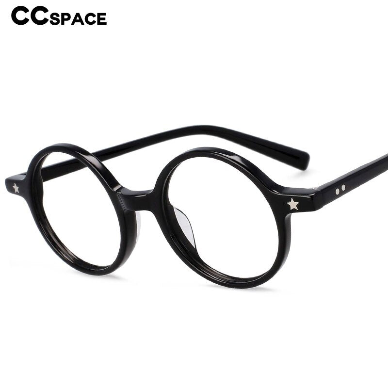 CCspace Unisex Full Rim Round Acetate Frame Eyeglasses 49424 Full Rim CCspace