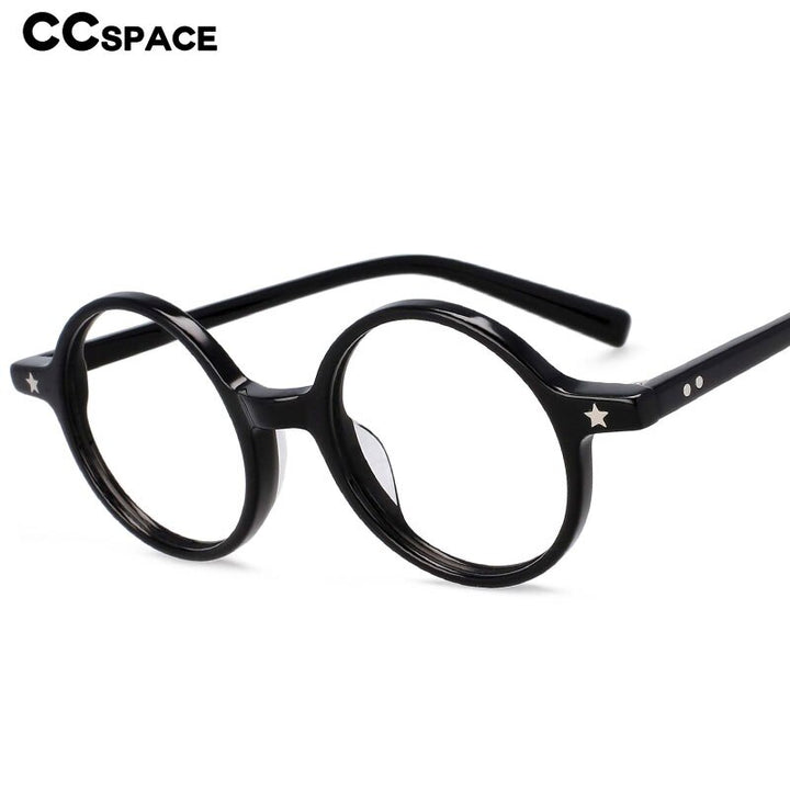 CCspace Unisex Full Rim Round Acetate Frame Eyeglasses 49424 Full Rim CCspace