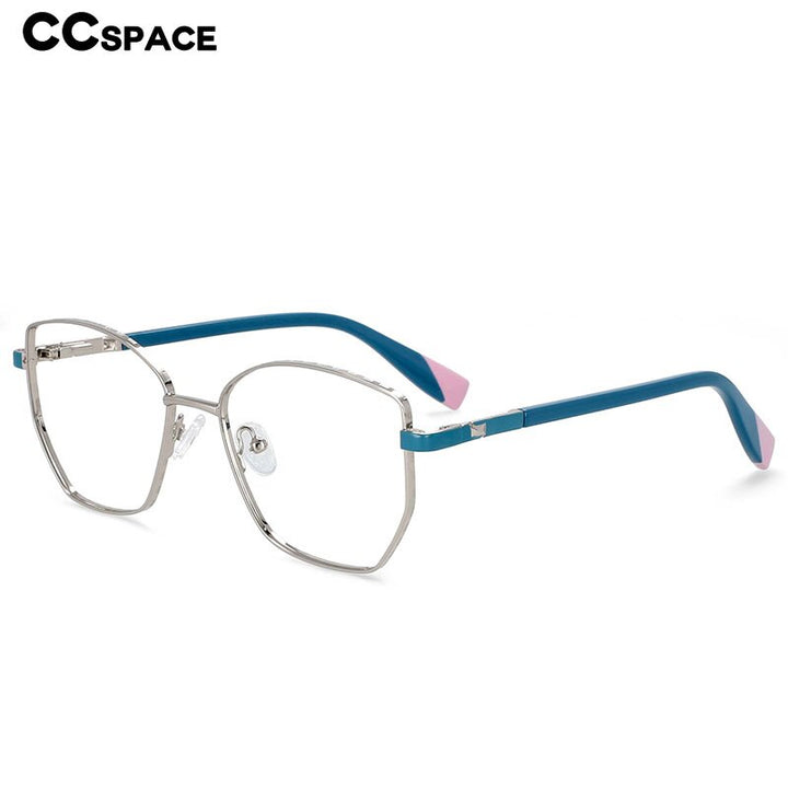 CCspace Women's Full Rim Square Cat Eye Alloy Frame Eyeglasses 54273 Full Rim CCspace