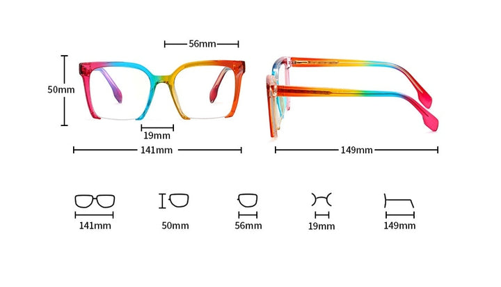 CCspace Women's Semi Rim Square Cat Eye Tr 90 Titanium Eyeglasses 55292 Semi Rim CCspace