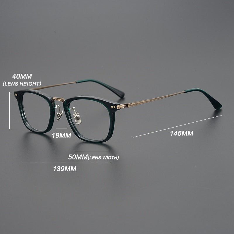 Gatenac Unisex Full Rim Round Square Titanium Eyeglasses Gxyj057 Full Rim Gatenac