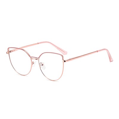 Ralferty Women's Full Rim Square Cat Eye Alloy Eyeglasses F91240 Full Rim Ralferty China C8 Rose Pink 