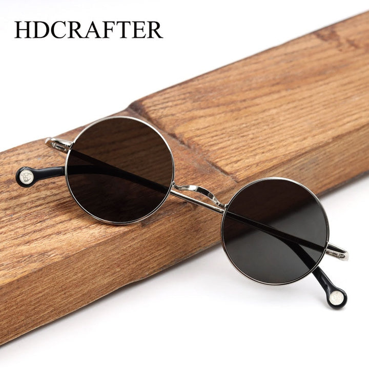 Hdcrafter Unisex Full Rim Round Alloy Polarized Sunglasses Ps7087s Sunglasses HdCrafter Sunglasses