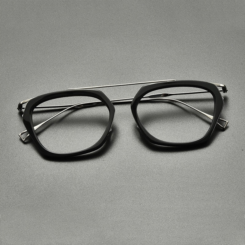 Gatenac Unisex Full Rim Oval Round Titanium Acetate Eyeglasses Gxyj845 Full Rim Gatenac