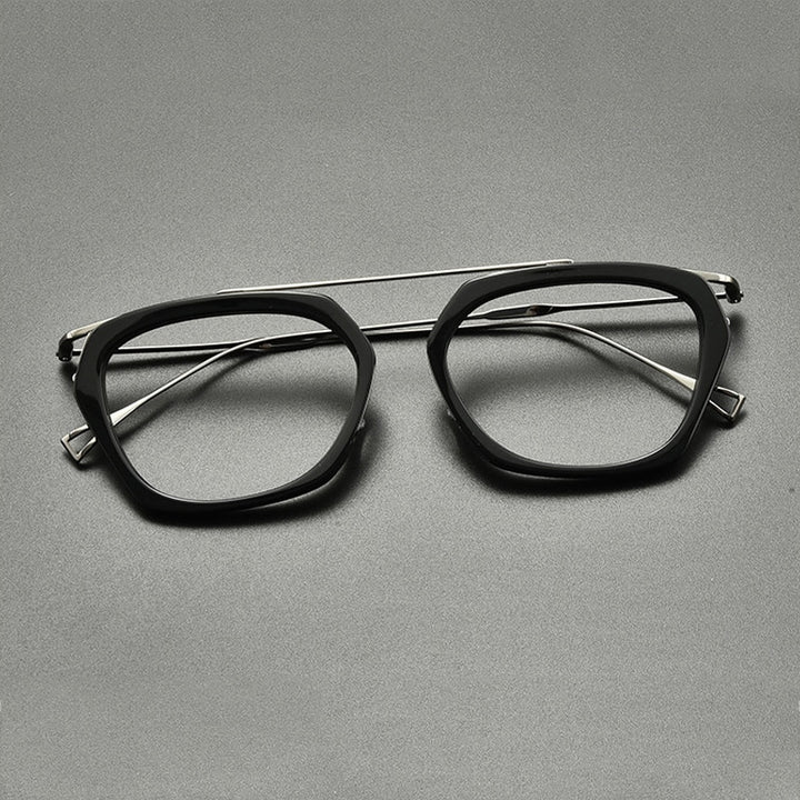 Gatenac Unisex Full Rim Oval Round Titanium Acetate Eyeglasses Gxyj845 Full Rim Gatenac