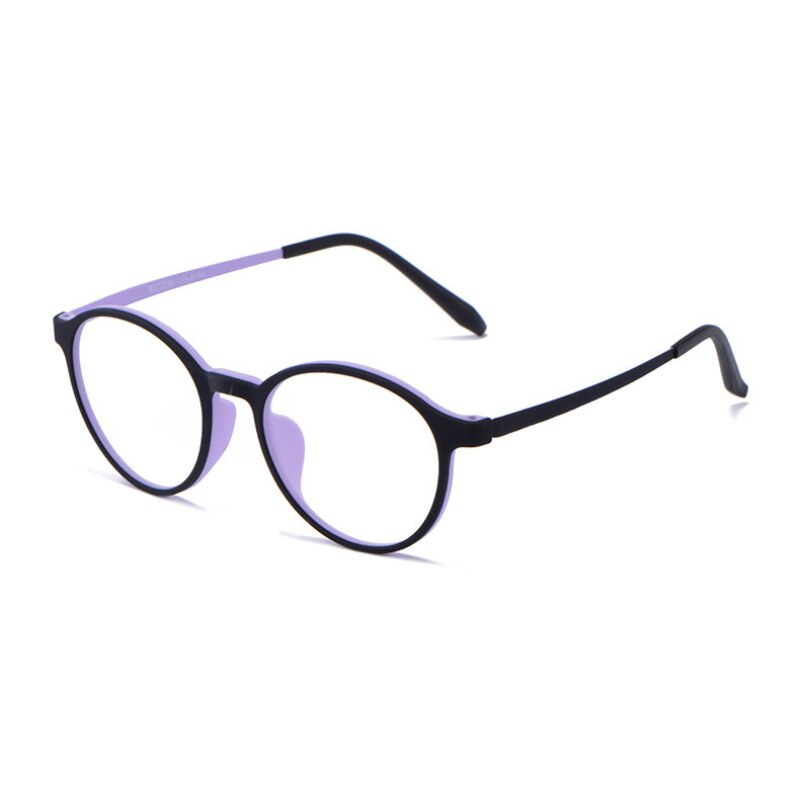 Handoer Unisex Full Rim Round Tr 90 Rubber Titanium Hyperopic Reading Glasses 9135 Reading Glasses Handoer 0 Purple 