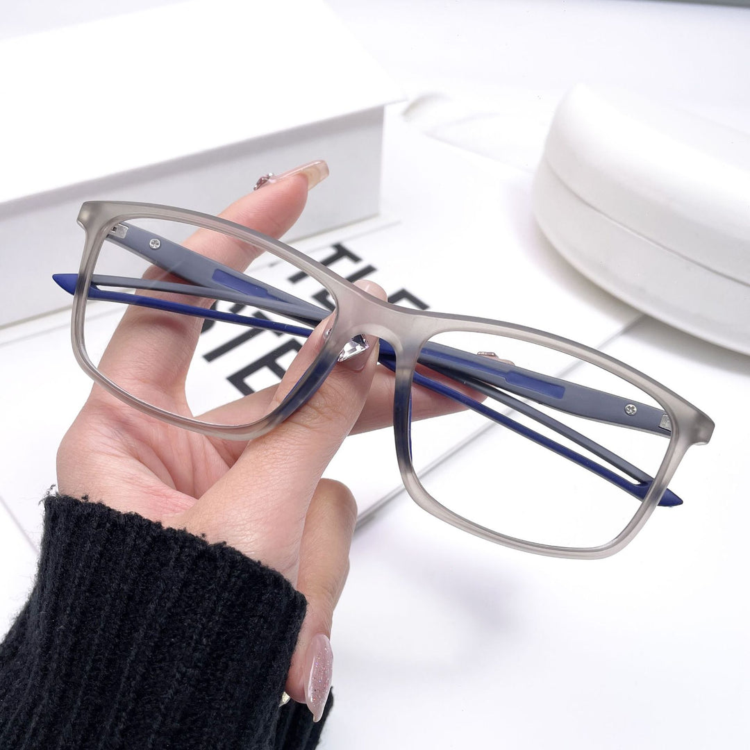 CCspace Unisex Full Rim Square Tr 90 Titanium Sport Eyeglasses 55473 Full Rim CCspace GreyBlue China