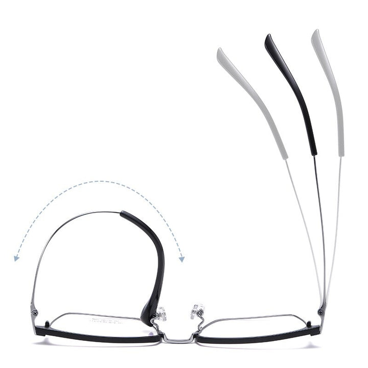 Hotochki Men's Full Rim Square Titanium Frame Eyeglasses Yj2037 Full Rim Hotochki